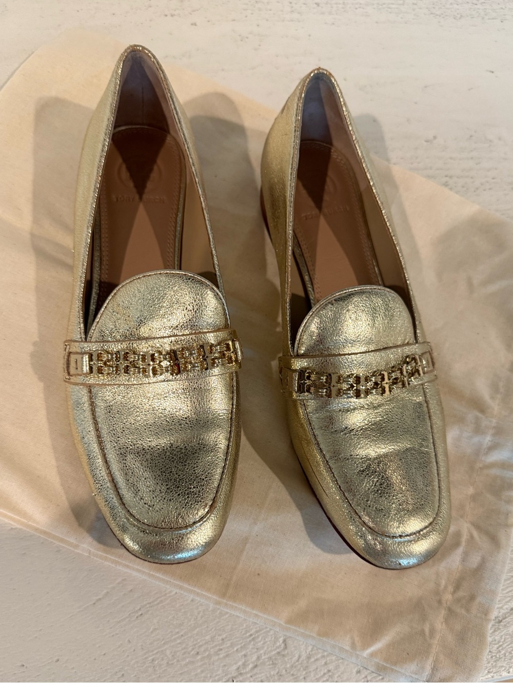 Tory Burch Metallic Gold Women's Loafer Flats